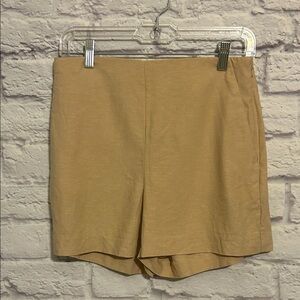 Ann Taylor Classic High Waist Linen Tan Shorts